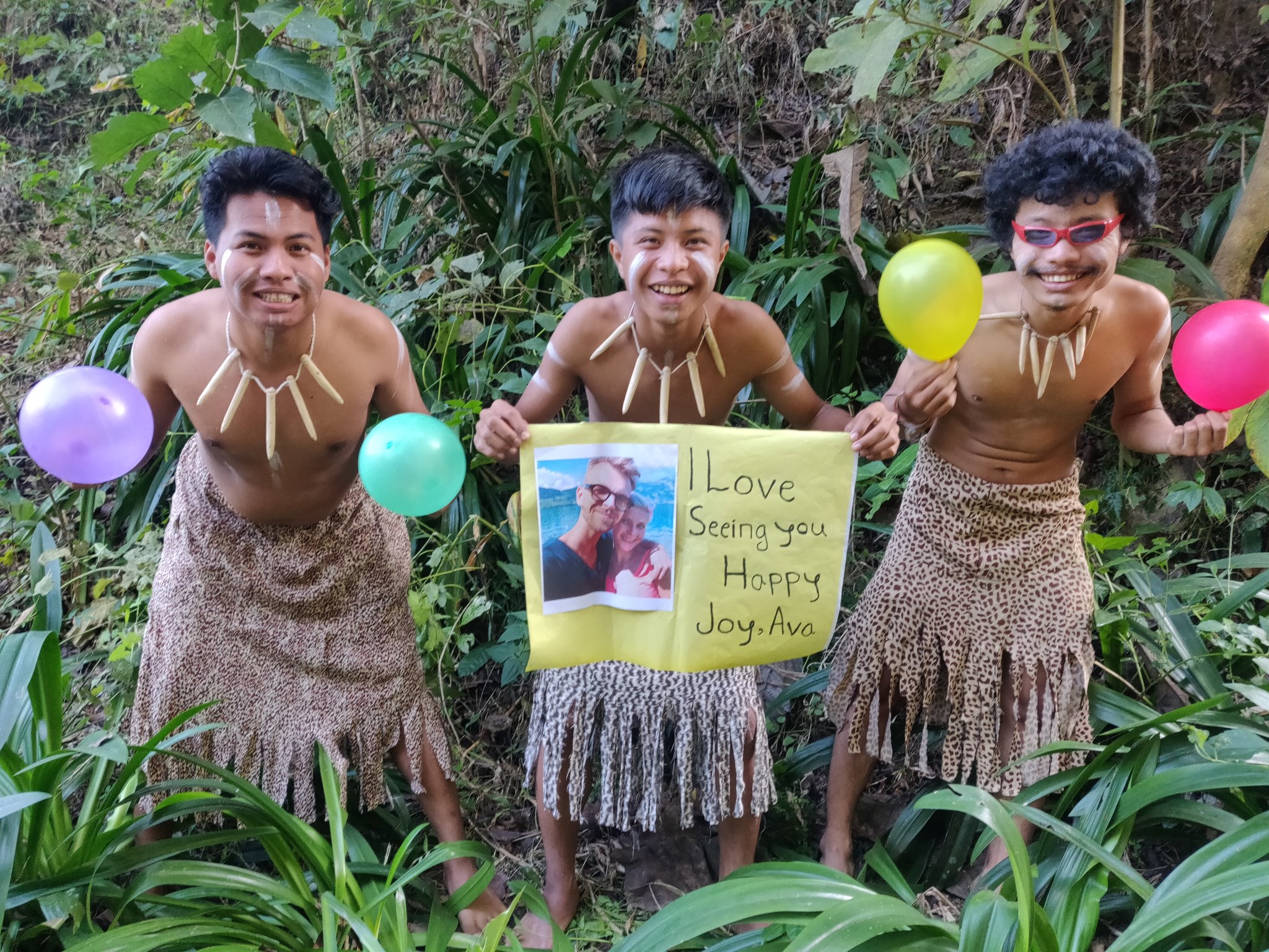 Funny birthday video message with funny costumes and characters.